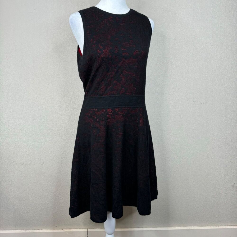 Milly Sleeveless Black Red Lace Wool‎ Dress Whimsygoth Classic Romantic
